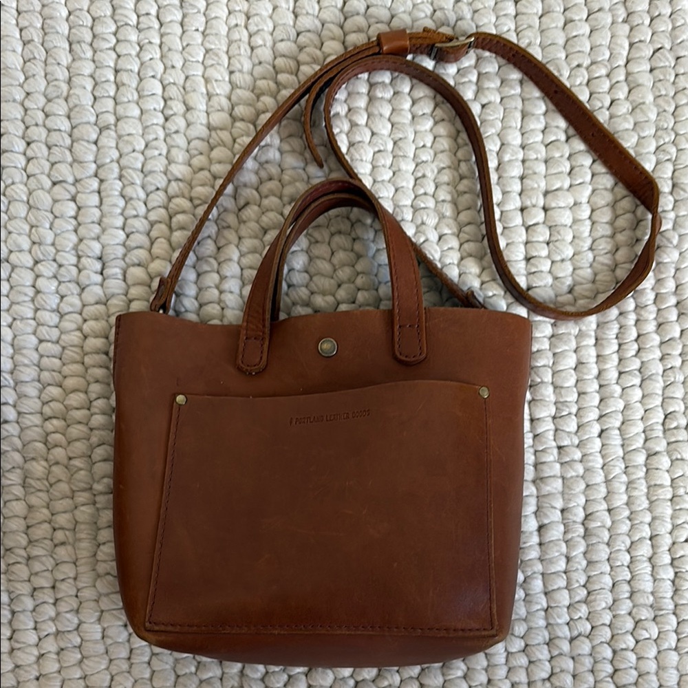 Portland Leather Brown Leather Crossbody Tote